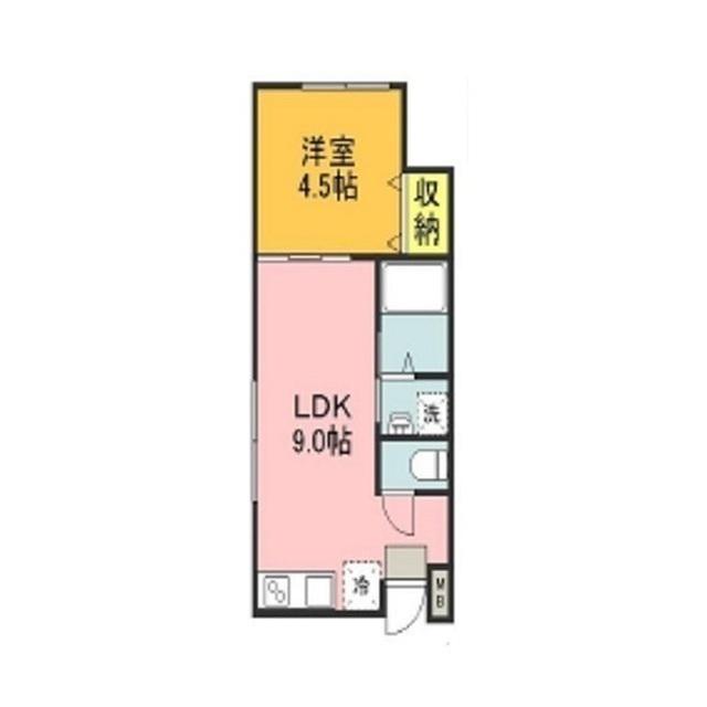ファウンテンヒルズ新宿町(1LDK/5階)の間取り写真