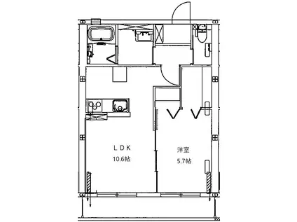 アルモニーハイムI(1LDK/1階)の間取り写真