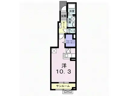 メゾン・ド・ジェルメ(ワンルーム/1階)の間取り写真