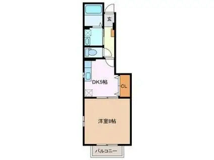 グリーンタウン壱番館(1DK/1階)の間取り写真
