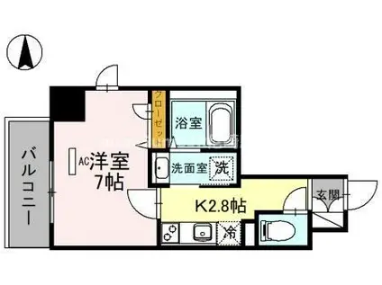 レリーフ南塚口(1K/4階)の間取り写真