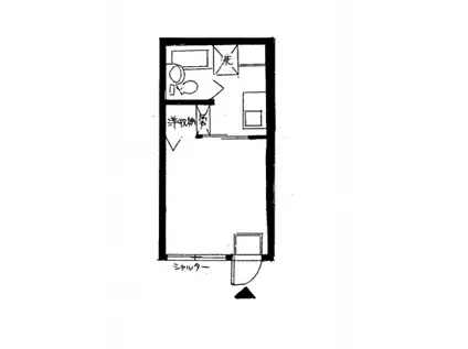シティハイムコーポ鯨(1K/1階)の間取り写真