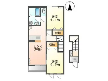 クルール(2LDK/2階)の間取り写真