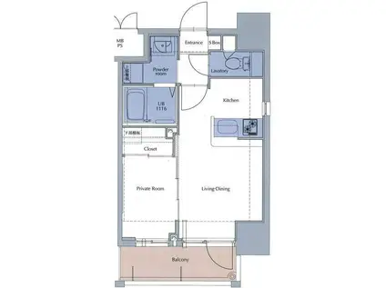 ネストピア天神東II(1LDK/12階)の間取り写真