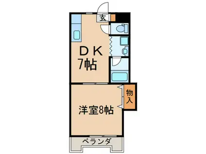 第2成城島田マンション(1DK/2階)の間取り写真