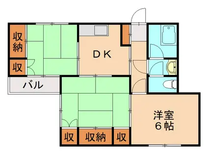 ミリオンコーポラス三萩野(3DK/4階)の間取り写真