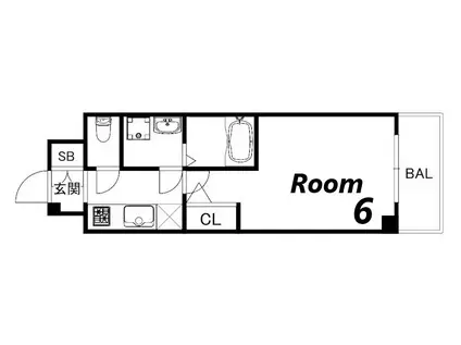 エスリード神戸大倉山ヒルズ(1K/4階)の間取り写真