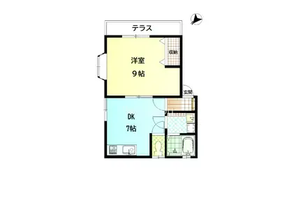 鈴蘭莊6号(1DK/1階)の間取り写真