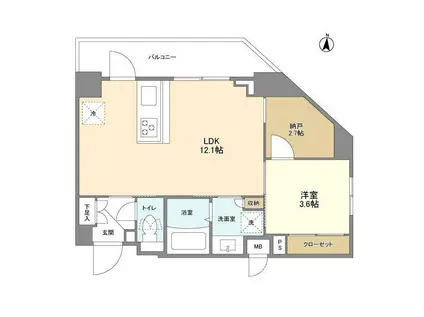 ルネサンスコート文京白山(1SLDK/2階)の間取り写真