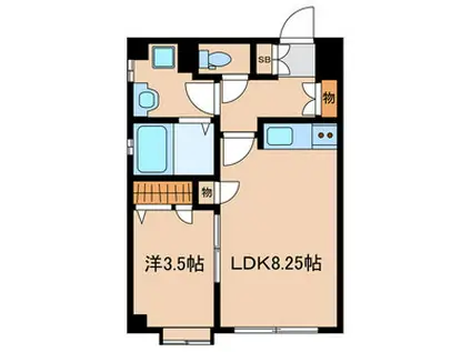 フォンテーヌ荒江(1LDK/3階)の間取り写真