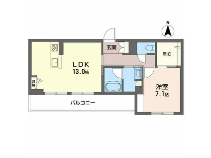 TERRACE米ケ袋(1LDK/2階)の間取り写真