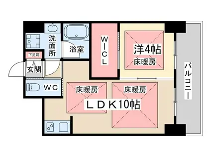 ノルデンハイム天満橋(1LDK/11階)の間取り写真