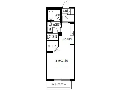 アスセーナ杉田(1K/1階)の間取り写真