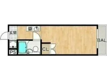 ロイヤルエスペラントオクノ(1K/4階)の間取り写真