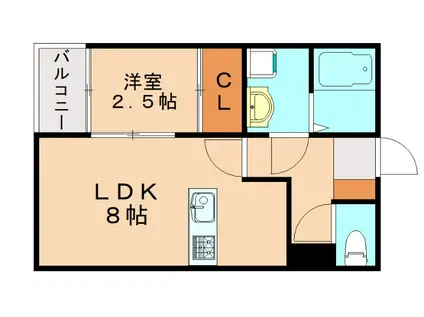 PREVOYANCE篠栗(1LDK/1階)の間取り写真