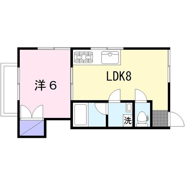 メゾン鶴間(1LDK/2階)の間取り写真