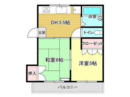 要IIマンション(2DK/2階)の間取り写真