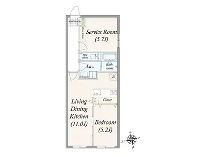 GRAN PASEO大井町(1SLDK/3階)の間取り写真