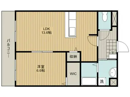 田畑ハイツそれいゆII(1LDK/1階)の間取り写真
