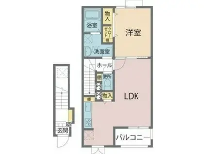 コート・ダジュールA棟B棟(1LDK/2階)の間取り写真