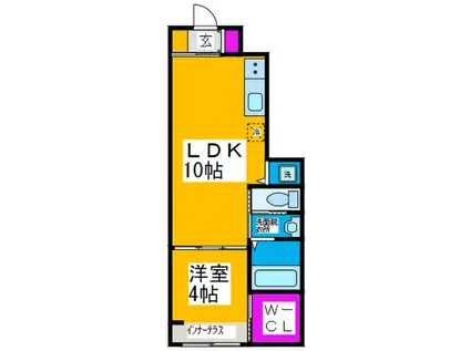 サンプレス(1LDK/1階)の間取り写真