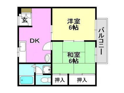 ベル・クレスト(2DK/1階)の間取り写真