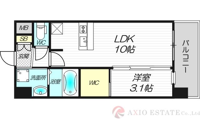 アーバングランデ新大阪(1LDK/2階)の間取り写真