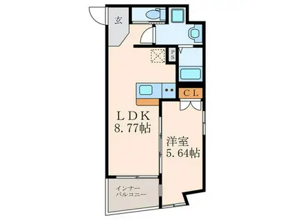 THE MARKS WAY(1LDK/3階)の間取り写真