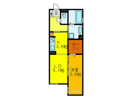 MONTROSE(1LDK/3階)の間取り写真
