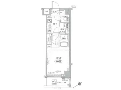 アイルグランデ押上(1K/4階)の間取り写真