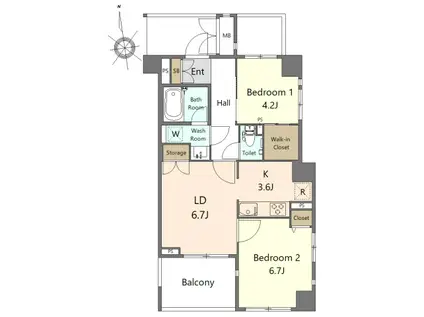 T-COURT(2LDK/3階)の間取り写真