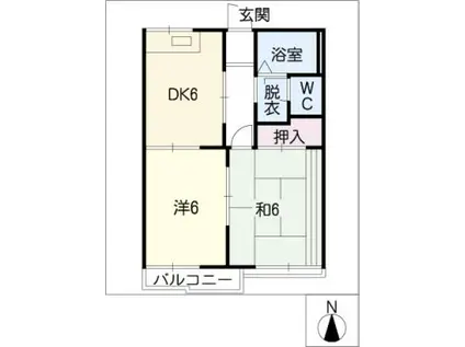 タウニィ清光(2DK/2階)の間取り写真