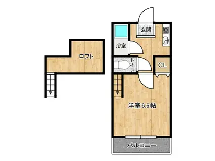 ピーチツリー野芥(1K/1階)の間取り写真