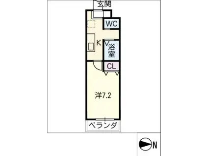 A・CITY秩父通(1K/2階)の間取り写真