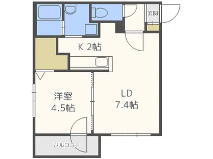 メニーズコートⅡ(1LDK/3階)の間取り写真