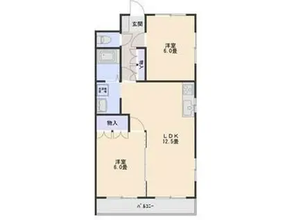 サンパールマンション(2LDK/3階)の間取り写真