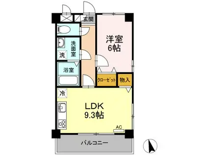 マルシェ・トヨカワ(1LDK/3階)の間取り写真