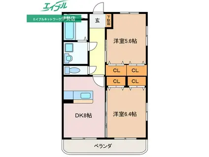 マエストロ伊勢(2LDK/3階)の間取り写真