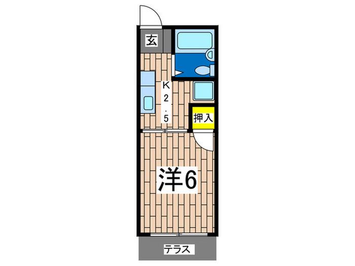 サンプレイスマキノ(1K/1階)の間取り写真