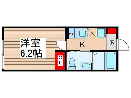 上福岡西AP3(1K/3階)の間取り写真