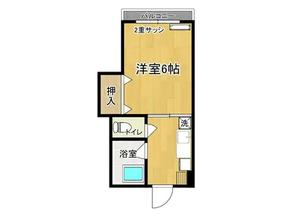 コーポ・エスポアール(1K/3階)の間取り写真