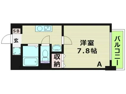 ディベールメゾン(1K/4階)の間取り写真