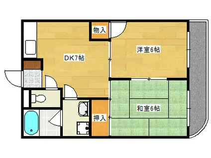 タガシラビル(2DK/3階)の間取り写真
