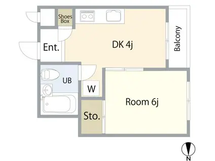セザール第3西小山(1DK/3階)の間取り写真