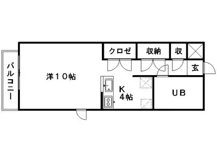 ジョイフルロック(ワンルーム/1階)の間取り写真