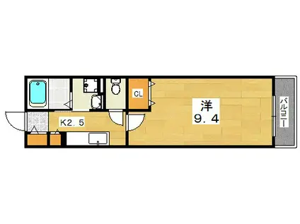 リナッセ 東山(1K/2階)の間取り写真