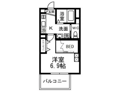 テルトルージュIII(1K/3階)の間取り写真