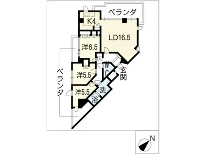 NS21やごと(3LDK/3階)の間取り写真