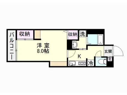 コンチェルト下荒田(1K/3階)の間取り写真