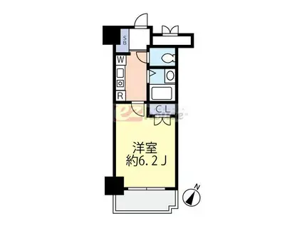 クレアシオン中野北(1K/3階)の間取り写真